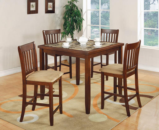 Jardin 5-piece Counter Height Dining Set Red Brown and Tan - imattress & ifurniture (FL)