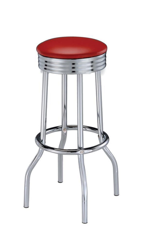 Theodore Upholstered Top Bar Stools Red and Chrome (Set of 2) - imattress & ifurniture (FL)