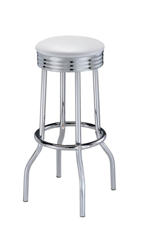 Theodore Upholstered Top Bar Stools White and Chrome (Set of 2) - imattress & ifurniture (FL)