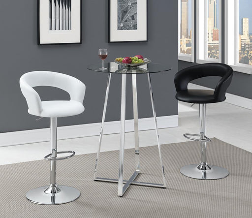 Barraza 29" Adjustable Height Bar Stool White and Chrome - imattress & ifurniture (FL)