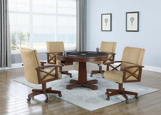 Marietta Round Wooden Game Table Tobacco - imattress & ifurniture (FL)