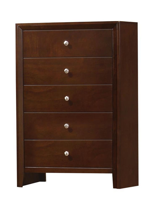 Serenity Rectangular 5-drawer Chest Rich Merlot - imattress & ifurniture (FL)