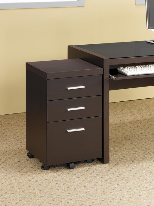 Skeena 3-drawer Mobile Storage Cabinet Cappuccino - imattress & ifurniture (FL)