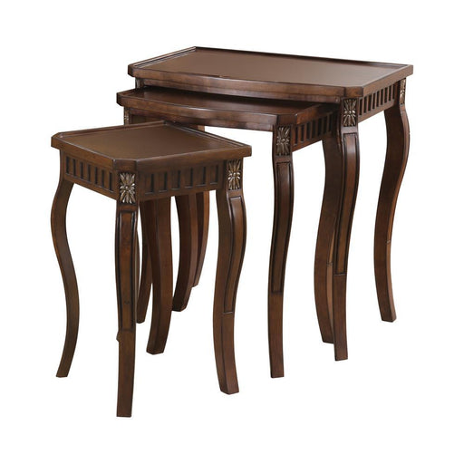 Daphne 3-piece Curved Leg Nesting Tables Warm Brown - imattress & ifurniture (FL)