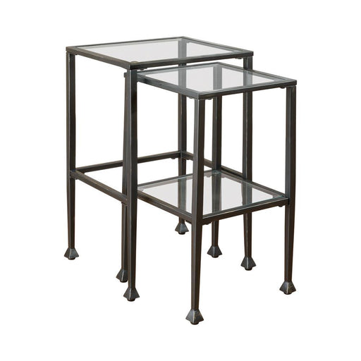 Leilani 2-piece Glass Top Nesting Tables Black - imattress & ifurniture (FL)