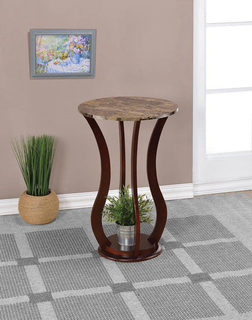 Elton Round Marble Top Accent Table Brown - imattress & ifurniture (FL)