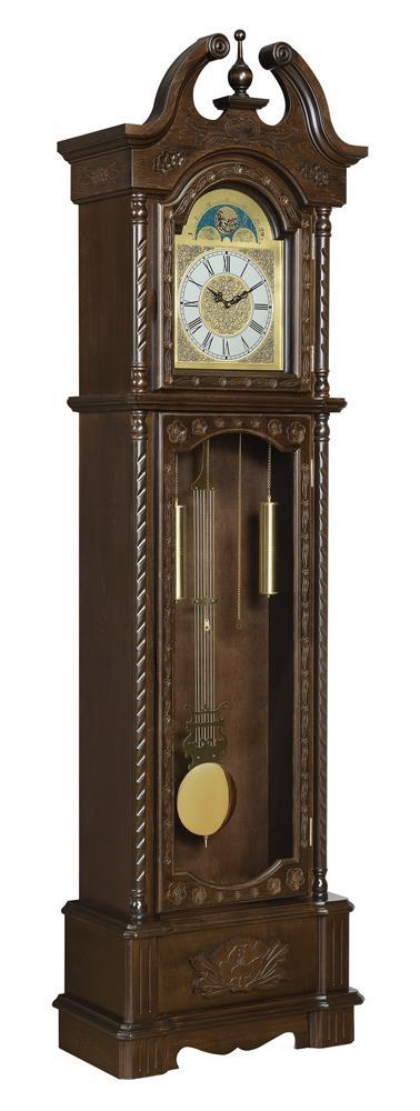 Cedric Grandfather Clock with Chime Golden Brown - imattress & ifurniture (FL)