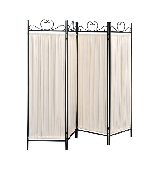 Dove 4-panel Folding Screen Beige and Black - imattress & ifurniture (FL)