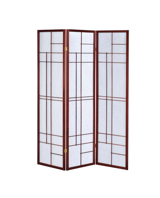 Katerina 3-panel Folding Floor Screen White and Cherry - imattress & ifurniture (FL)