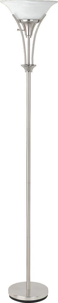 Archie Floor Lamp with Frosted Ribbed Shade Brushed Steel - imattress & ifurniture (FL)