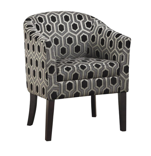 Jansen Hexagon Patterned Accent Chair Grey and Black - imattress & ifurniture (FL)