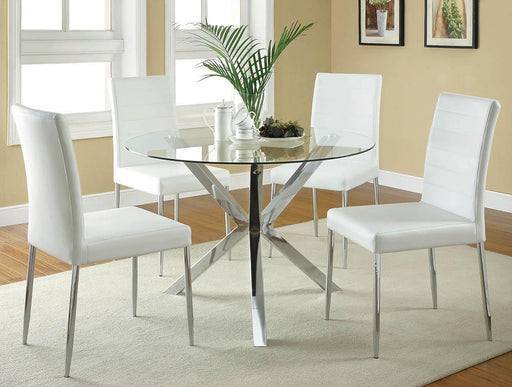 Vance Glass Top Dining Table with X-cross Base Chrome - imattress & ifurniture (FL)