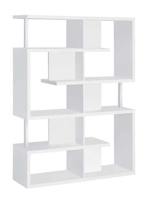 Hoover 5-tier Bookcase White and Chrome - imattress & ifurniture (FL)