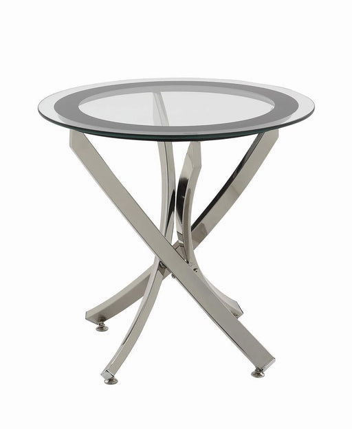 Brooke Glass Top End Table Chrome and Black - imattress & ifurniture (FL)