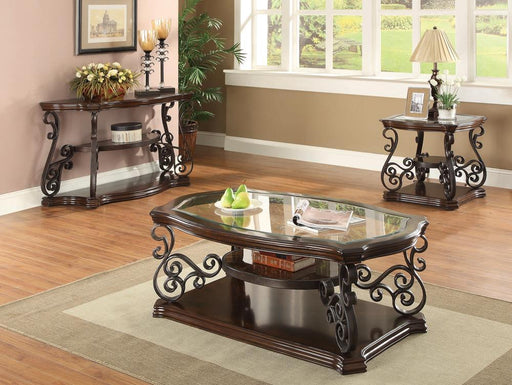 Laney End Table Deep Merlot and Clear - imattress & ifurniture (FL)