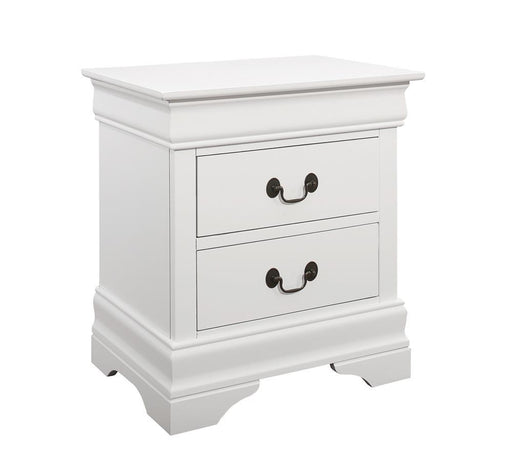 Louis Philippe 2-drawer Nightstand White - imattress & ifurniture (FL)