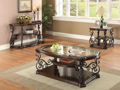 Laney Coffee Table Deep Merlot and Clear - imattress & ifurniture (FL)