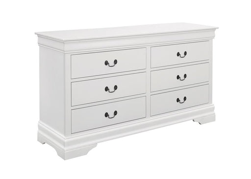 Louis Philippe 6-drawer Dresser White - imattress & ifurniture (FL)