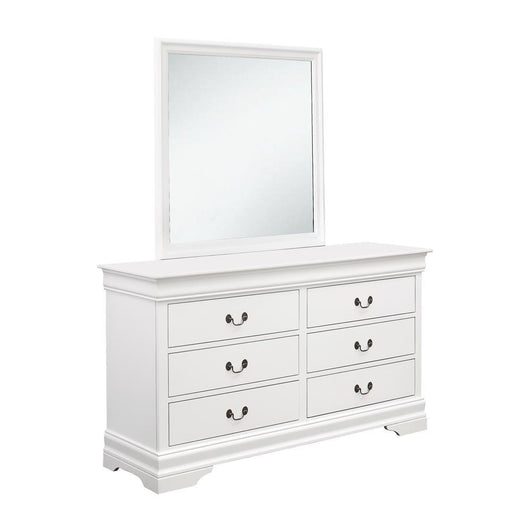 Louis Philippe Beveled Edge Square Dresser Mirror White - imattress & ifurniture (FL)