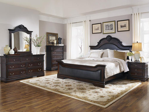 Cambridge Eastern King Panel Bed Cappuccino and Brown - imattress & ifurniture (FL)