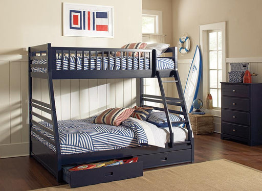 Ashton Twin Over Full 2-drawer Bunk Bed Navy Blue - imattress & ifurniture (FL)