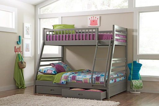 Ashton Twin Over Full Bunk 2-drawer Bed Grey - imattress & ifurniture (FL)