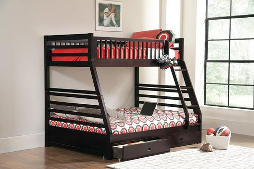 Ashton Twin Over Full 2-drawer Bunk Bed Cappuccino - imattress & ifurniture (FL)