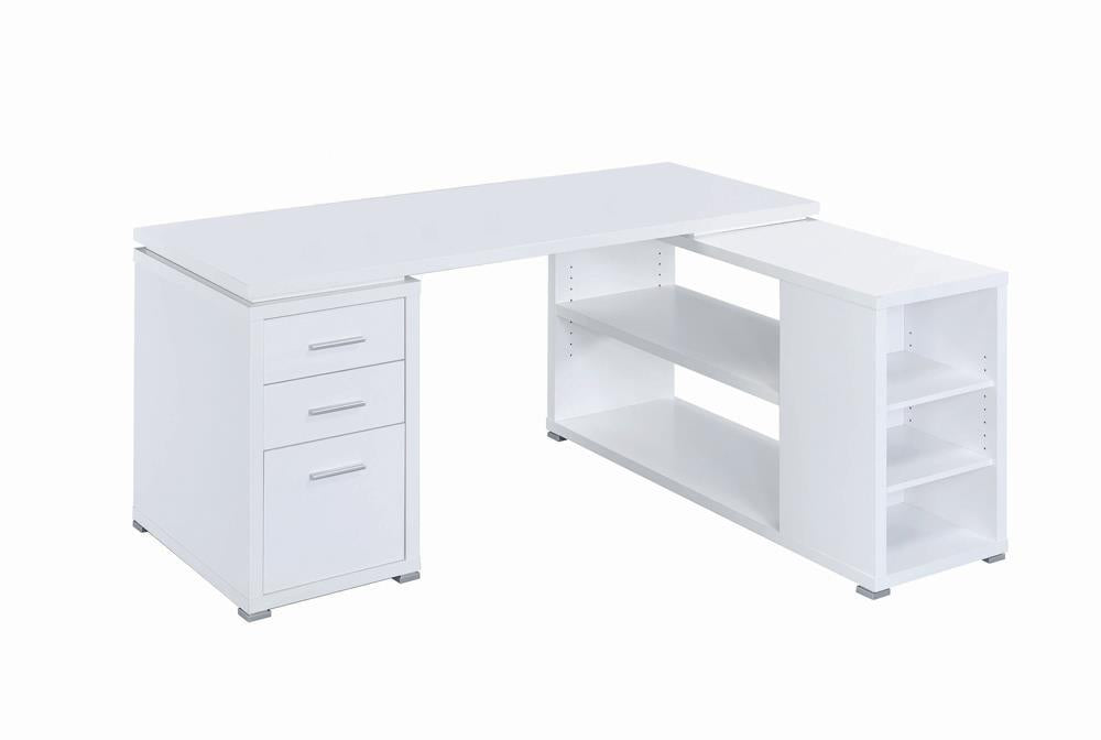 Yvette L-shape Office Desk White - imattress & ifurniture (FL)