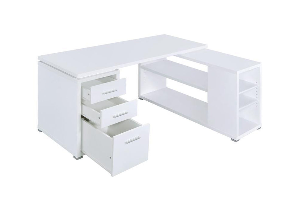 Yvette L-shape Office Desk White - imattress & ifurniture (FL)