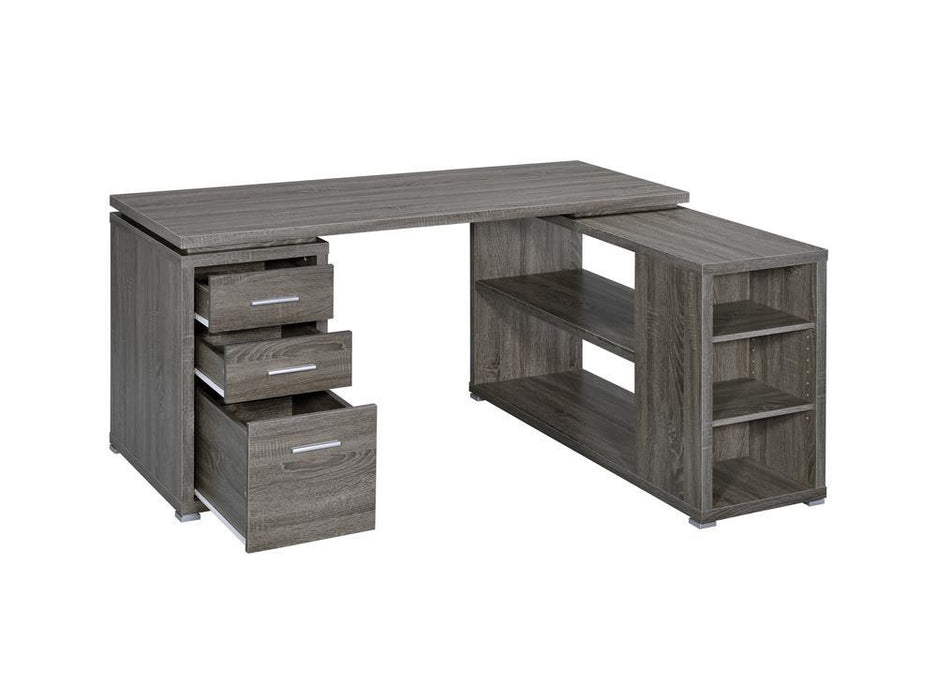 Yvette L-shape Office Desk Weathered Grey - imattress & ifurniture (FL)