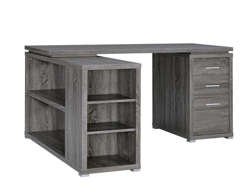 Yvette L-shape Office Desk Weathered Grey - imattress & ifurniture (FL)