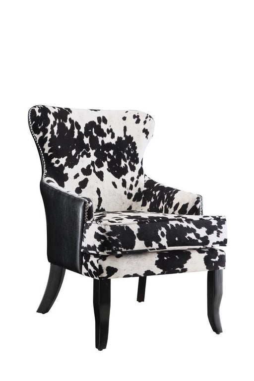 Trea Cowhide Print Accent Chair Black and White - imattress & ifurniture (FL)