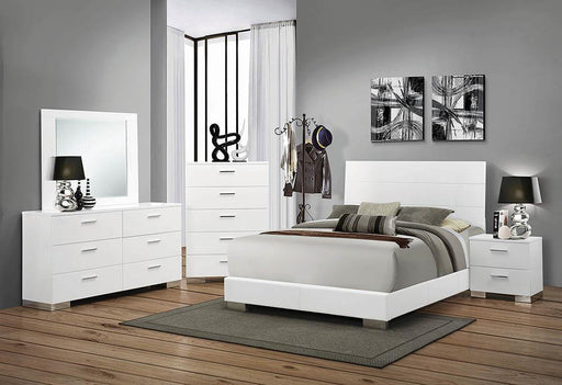 Felicity California King Panel Bed Glossy White - imattress & ifurniture (FL)