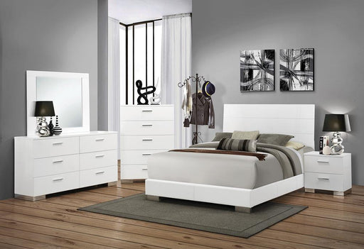 Felicity Queen Panel Bed Glossy White - imattress & ifurniture (FL)