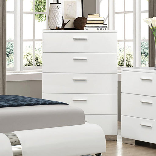 Felicity 5-drawer Chest Glossy White - imattress & ifurniture (FL)