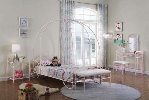 Massi Twin Canopy Bed Powder Pink - imattress & ifurniture (FL)