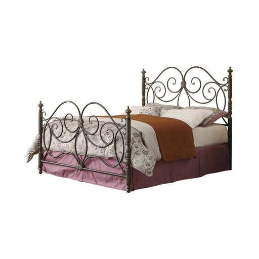 London Eastern King Metal Scroll Bed Dark Bronze - imattress & ifurniture (FL)