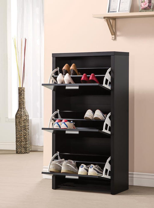 Vivian 3-drawer Shoe Cabinet Black - imattress & ifurniture (FL)