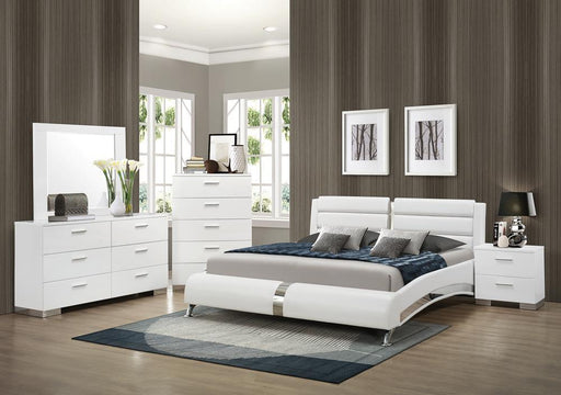 Jeremaine Eastern King Upholstered Bed White - imattress & ifurniture (FL)