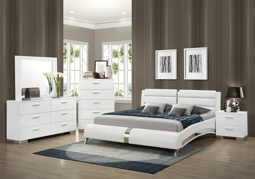 Jeremaine California King Upholstered Bed White - imattress & ifurniture (FL)