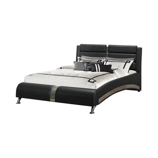 Jeremaine Eastern King Upholstered Bed Black - imattress & ifurniture (FL)