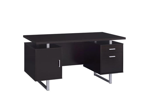 Lawtey Rectangular Storage Office Desk Cappuccino - imattress & ifurniture (FL)