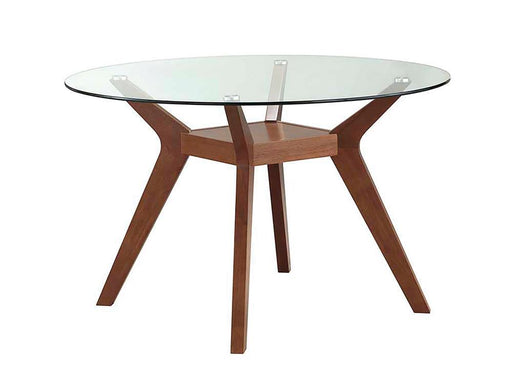 Paxton Mid Century Modern Nutmeg Glass Dining Table - imattress & ifurniture (FL)