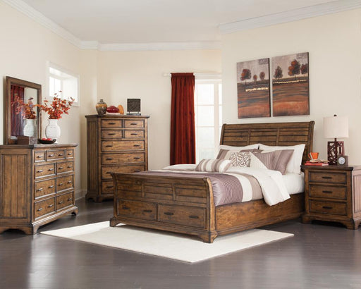 Elk Grove Eastern King Storage Bed Vintage Bourbon - imattress & ifurniture (FL)