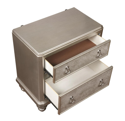 Bling Game 2-drawer Nightstand Metallic Platinum - imattress & ifurniture (FL)