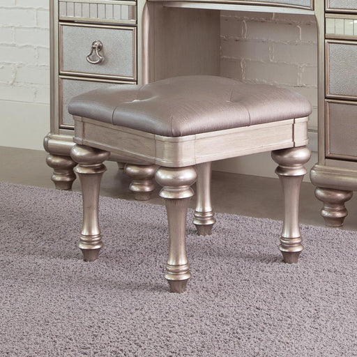 Bling Game Upholstered Vanity Stool Metallic Platinum - imattress & ifurniture (FL)