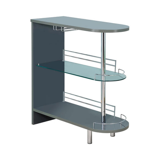 Adolfo 3-tier Bar Table Glossy Grey and Clear - imattress & ifurniture (FL)