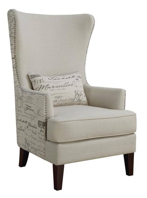 Pippin Curved Arm High Back Accent Chair Cream - imattress & ifurniture (FL)