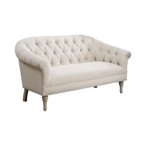 Billie Tufted Back Settee with Roll Arm Natural - imattress & ifurniture (FL)