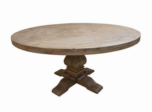 Florence Round Pedestal Dining Table Rustic Smoke - imattress & ifurniture (FL)